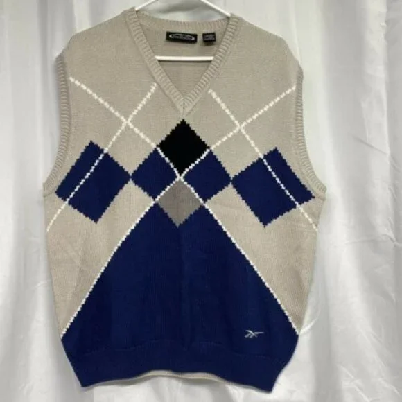 Reebok Sweaters Vtg Reebok Mens Argyle Knit Golf Sweater Vest